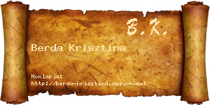 Berda Krisztina névjegykártya